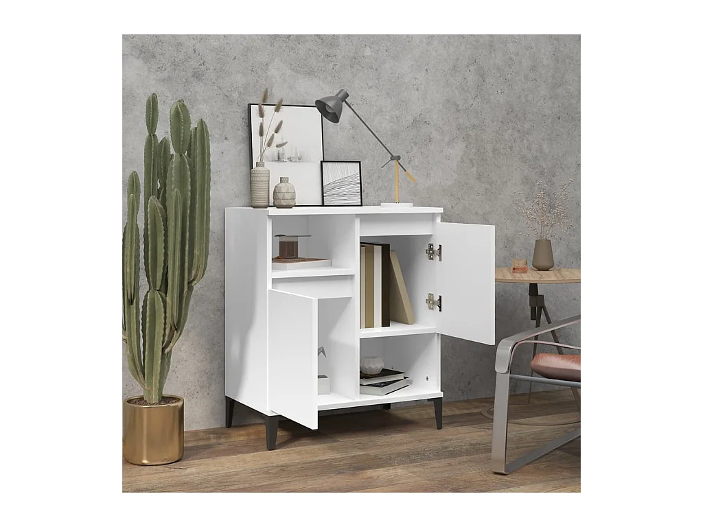 Credenza | Buffet | Armadio Bianca 60x35x70 cm in Legno Multistrato