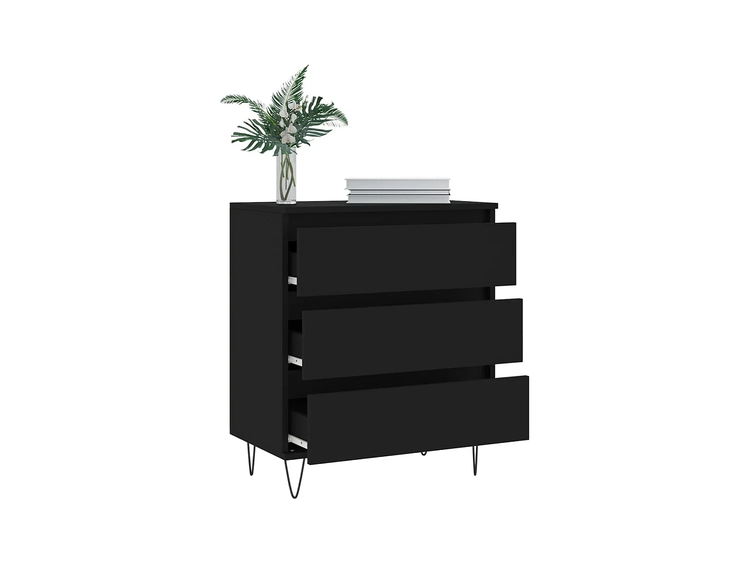 Buffet | Bahut | Meuble de rangement Noir 60x35x70 cm Bois d'ingénierie