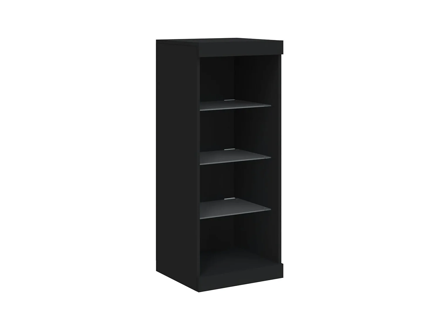 Credenza | Buffet | Armadio con Luci LED Nera 41x37x100 cm