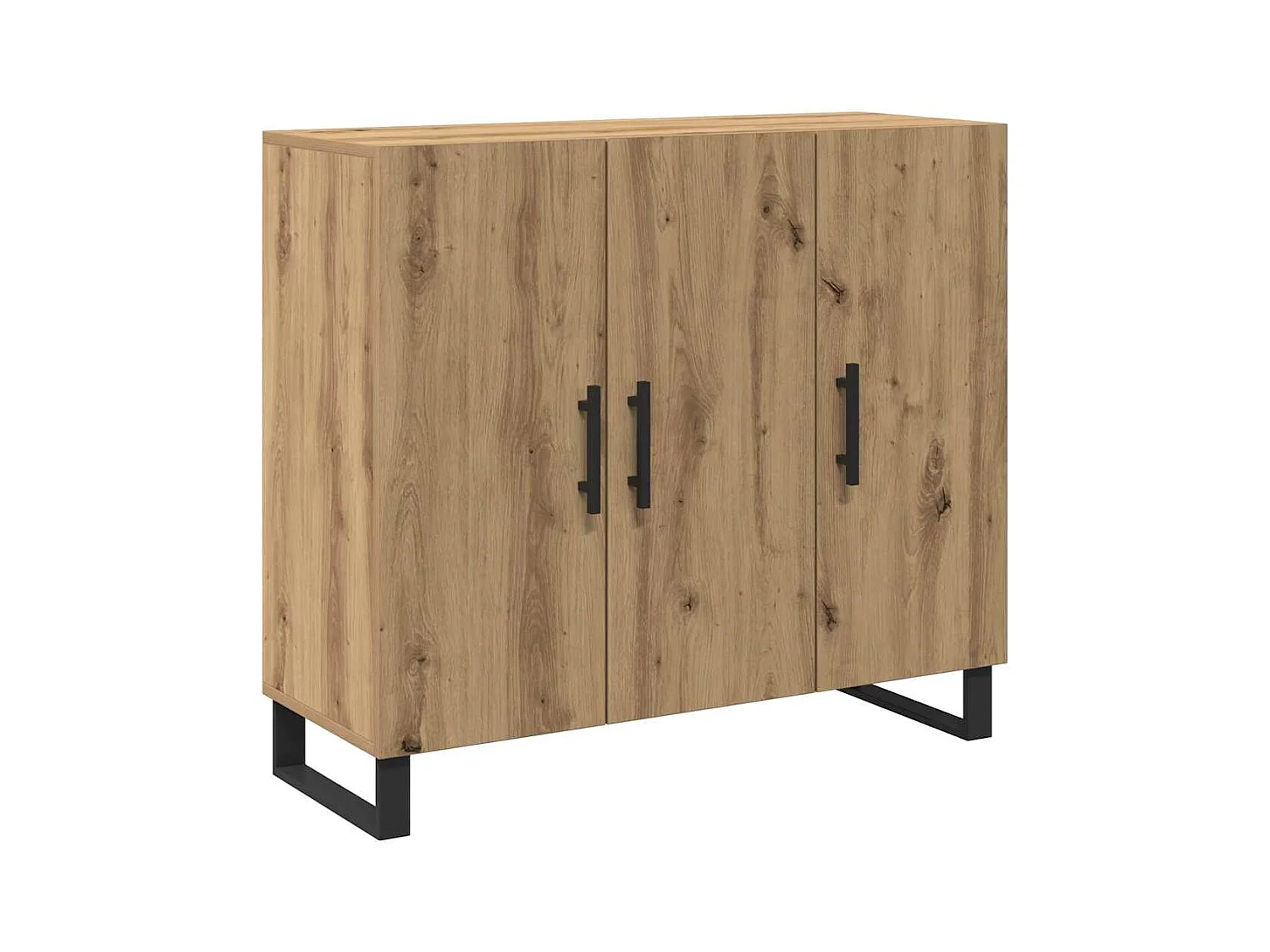 Buffet | Bahut | Meuble de rangement avec 3 Portes Chêne Artisan 90x34x80 cm Bois d'ingénierie