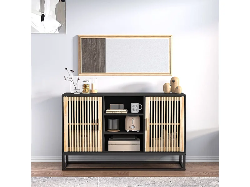 Buffet | Bahut | Meuble de rangement noir 105x30x65 cm bois d'ingénierie