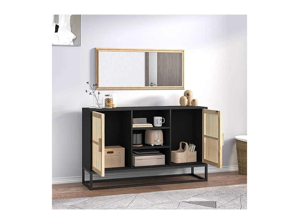 Buffet | Bahut | Meuble de rangement noir 105x30x65 cm bois d'ingénierie