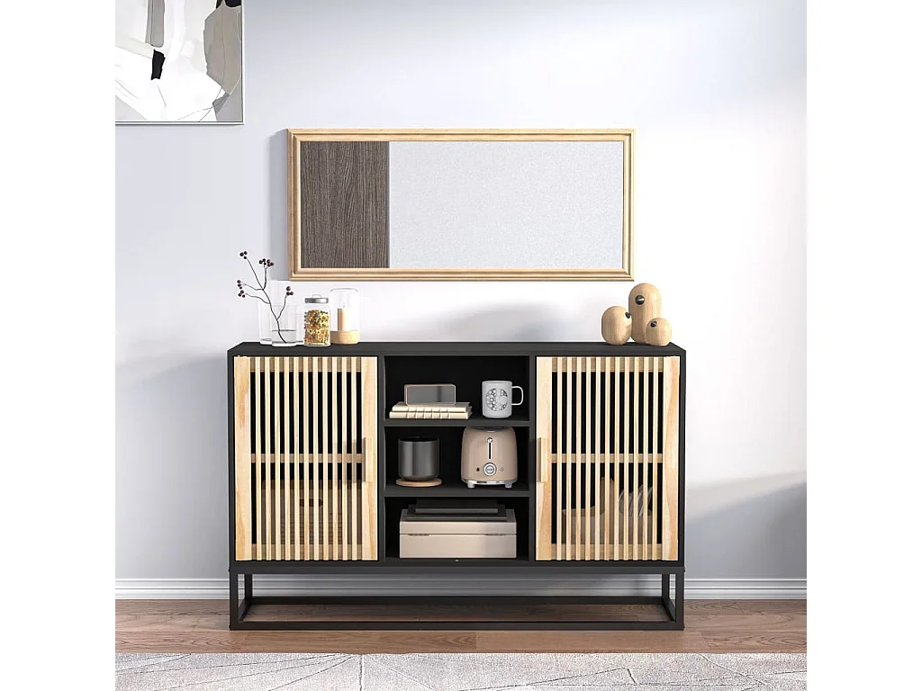 Buffet | Bahut | Meuble de rangement noir 105x30x65 cm bois d'ingénierie