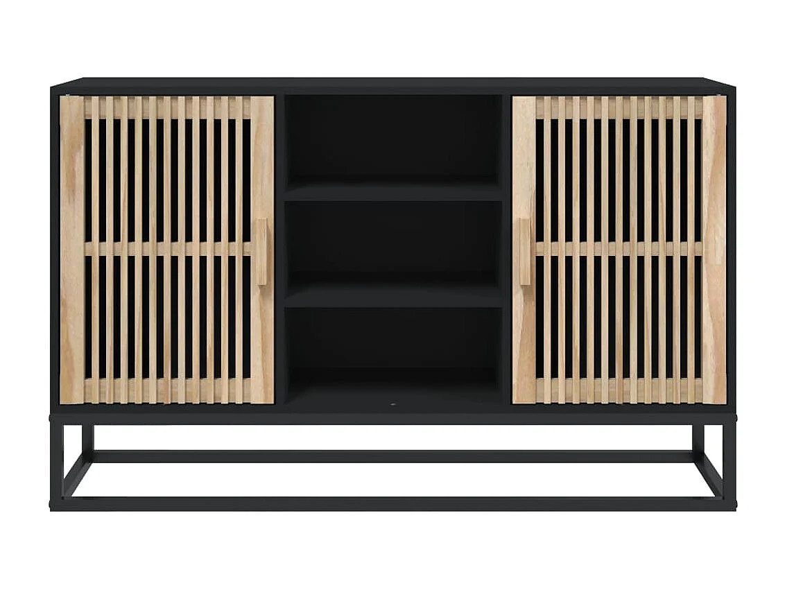 Buffet | Bahut | Meuble de rangement noir 105x30x65 cm bois d'ingénierie
