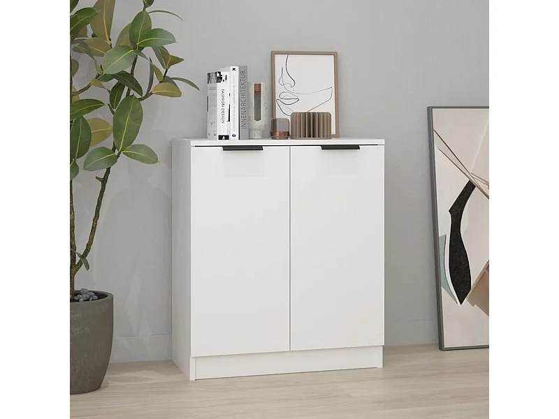 Credenza | Buffet | Armadio Bianca 60x30x70 cm in Legno tecnico