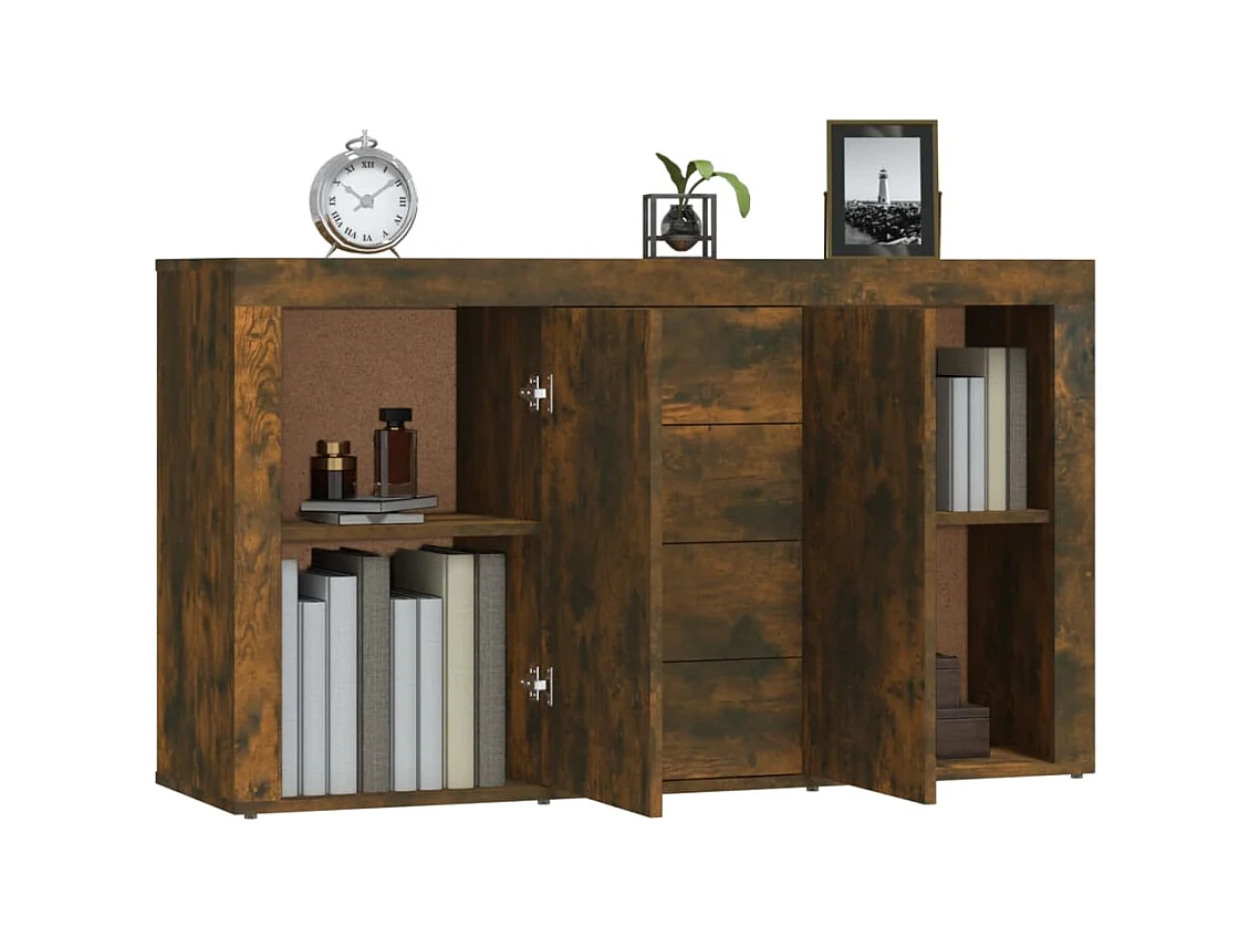 Buffet | Bahut | Meuble de rangement Chêne fumé 120x36x69 cm Bois d'ingénierie