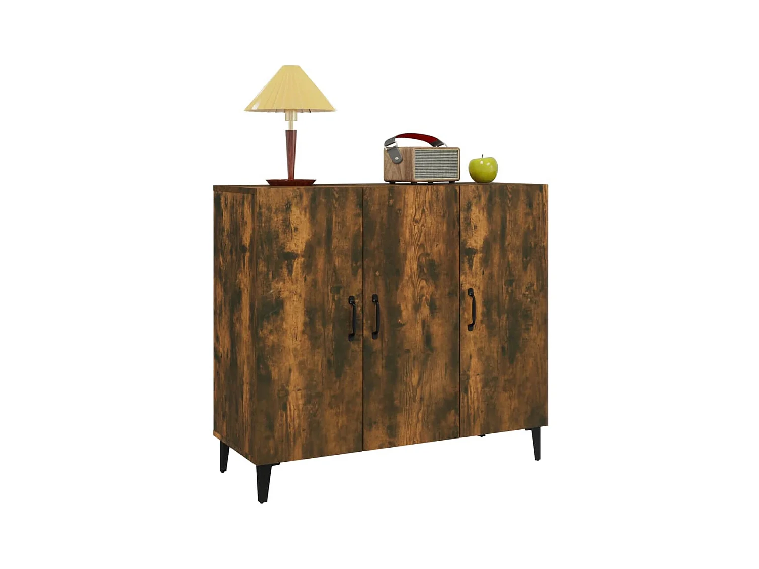 Credenza | Buffet | Armadio Rovere Fumo 90x34x80 cm in Legno Multistrato