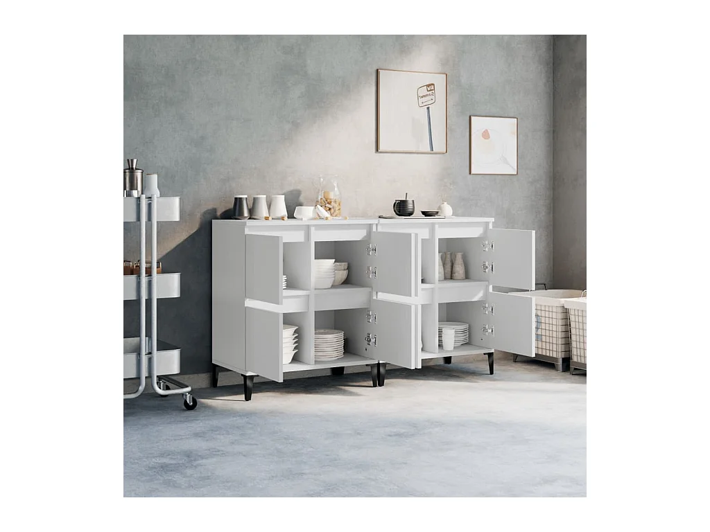 Credenze | Buffet | Armadi 2pz Bianche 60x35x70 cm in Legno Multistrato