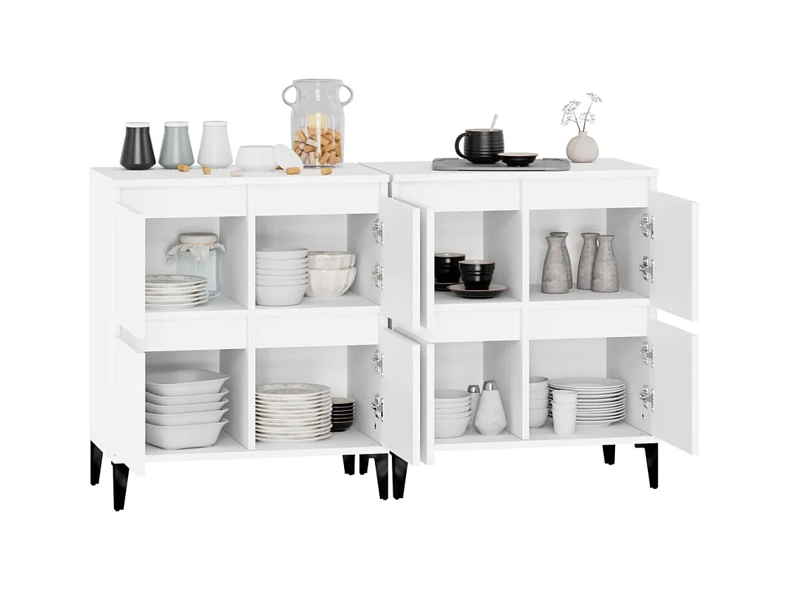 Credenze | Buffet | Armadi 2pz Bianche 60x35x70 cm in Legno Multistrato