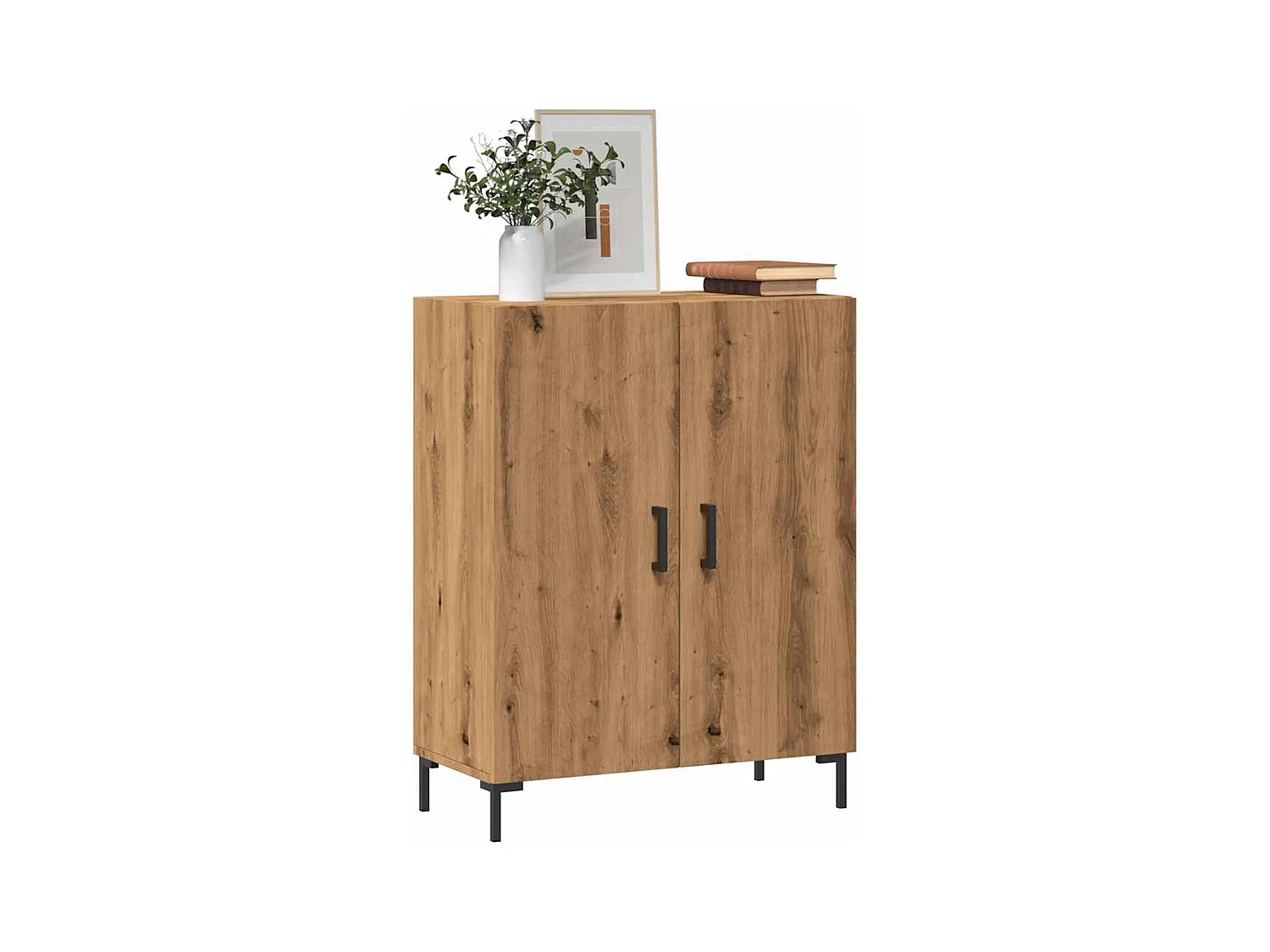 Buffet | Bahut | Meuble de rangement chêne artisanal 69,5x34x90 cm bois d'ingénierie