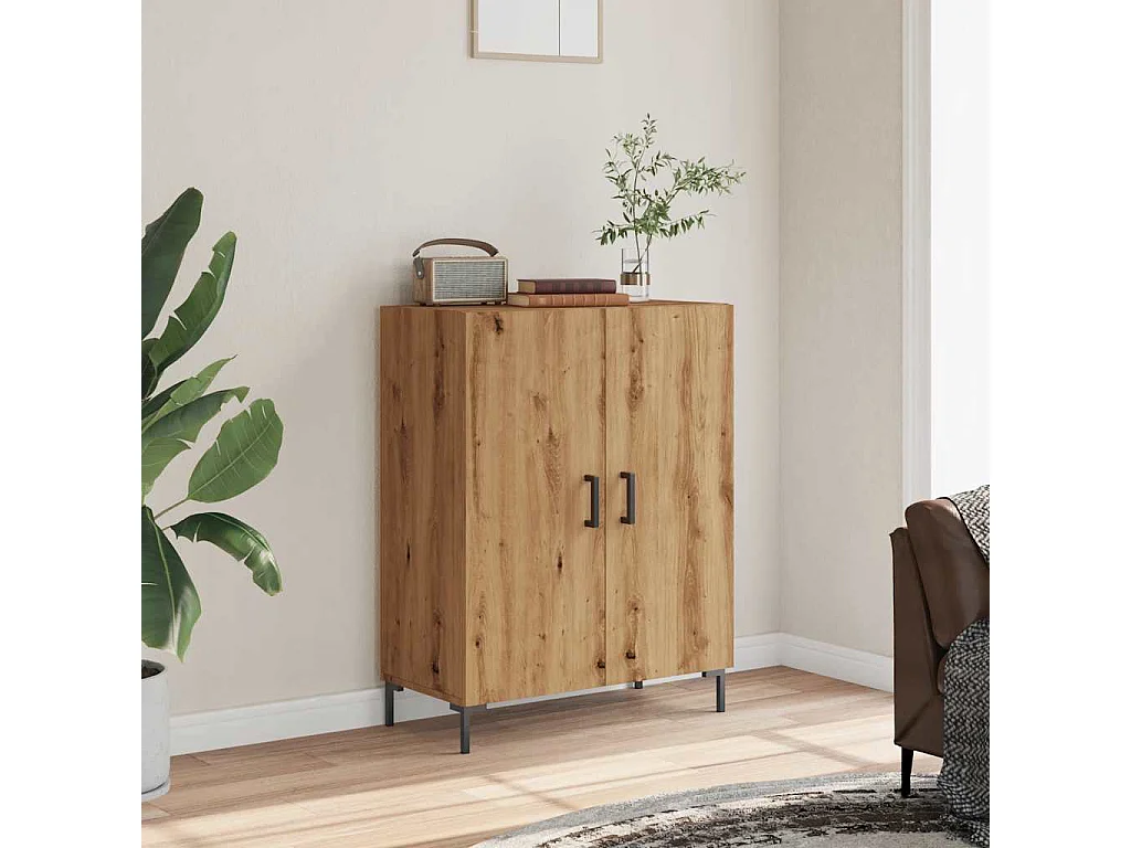 Buffet | Bahut | Meuble de rangement chêne artisanal 69,5x34x90 cm bois d'ingénierie