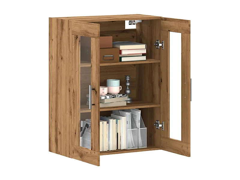 Buffet | Bahut | Meuble de rangement chêne artisanal 69,5x34x90 cm bois d'ingénierie