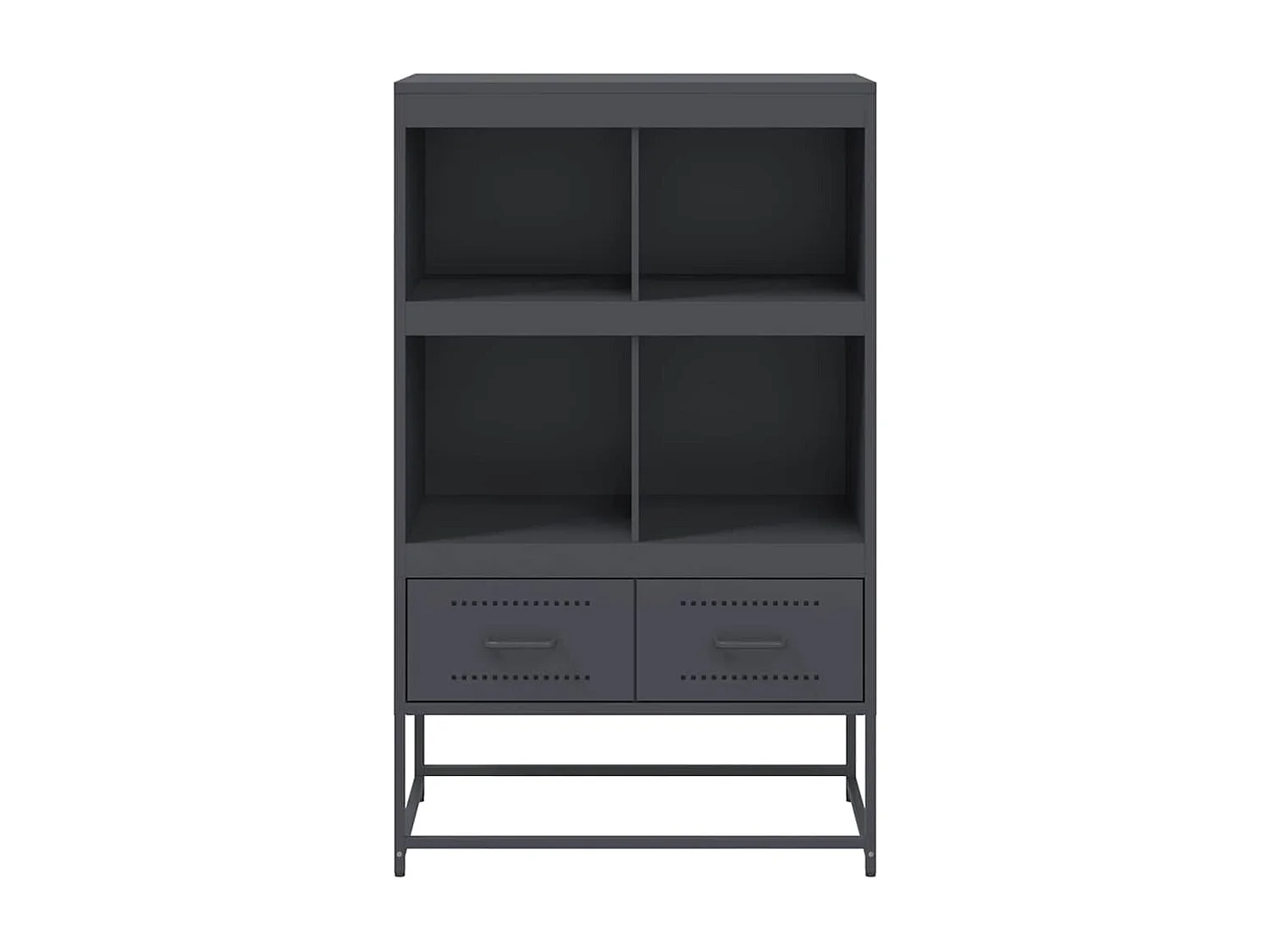 Buffet | Commode à tiroir | Meuble de rangement haut anthracite 68x39x111,5 cm acier