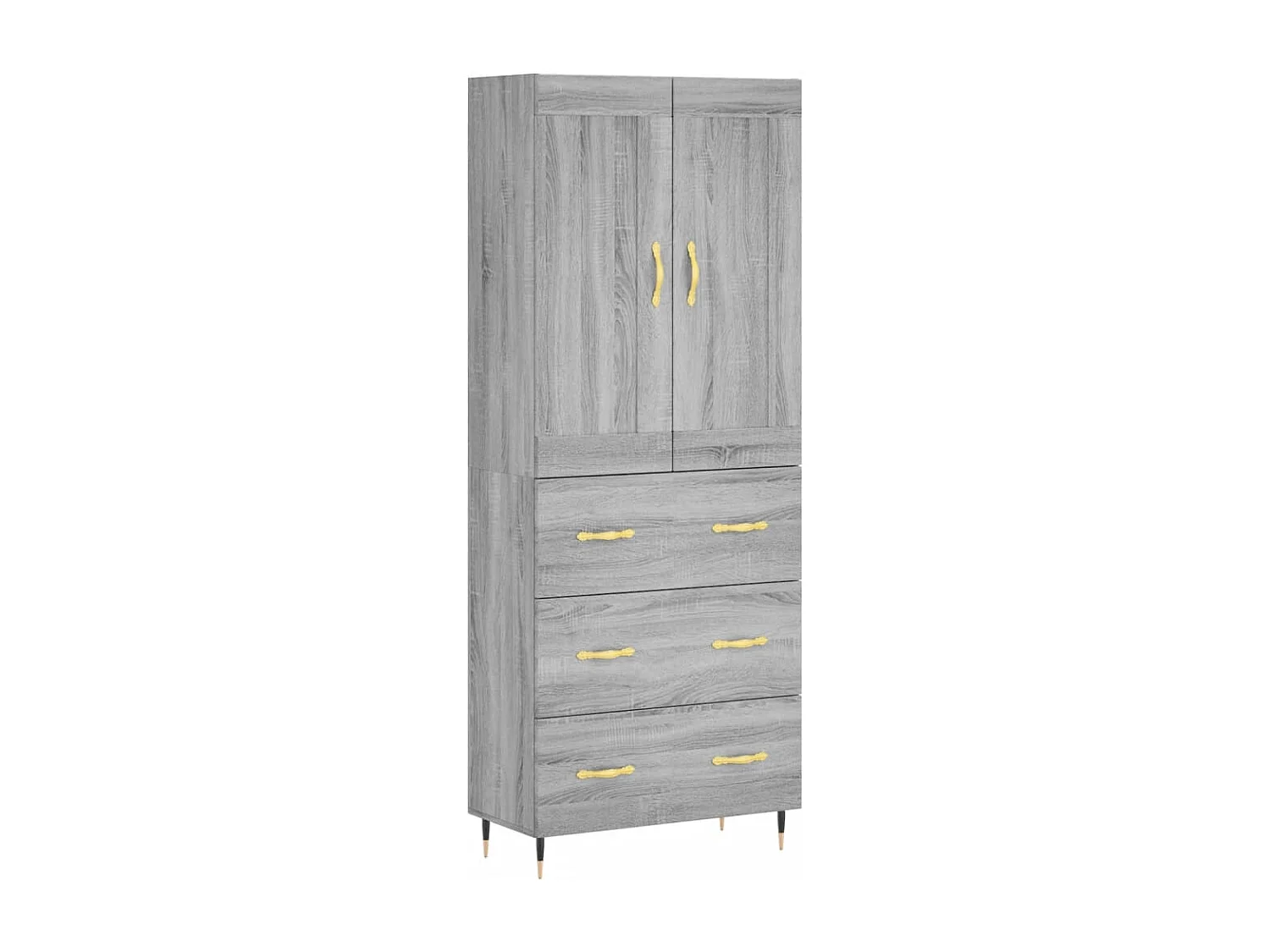Buffet | Bahut | Meuble de rangement haut Sonoma gris 69,5x34x180 cm Bois d'ingénierie