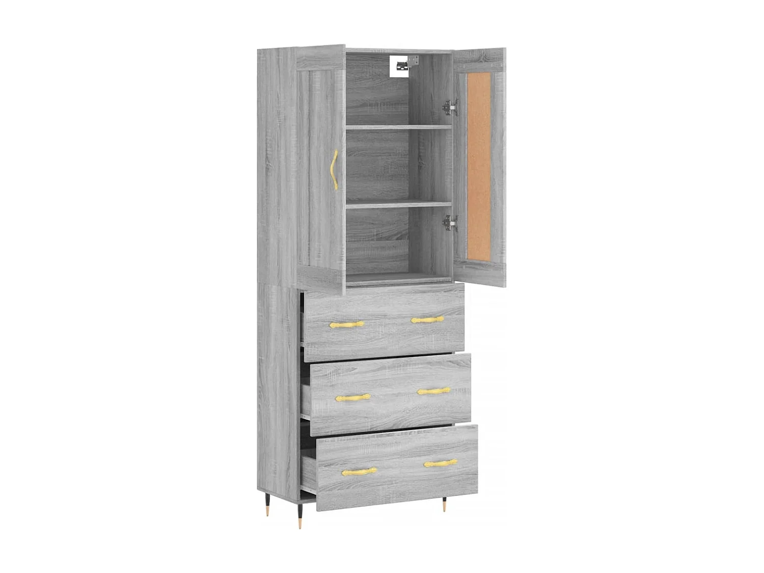 Buffet | Bahut | Meuble de rangement haut Sonoma gris 69,5x34x180 cm Bois d'ingénierie