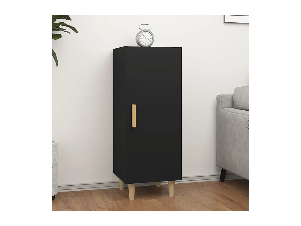 Buffet | Bahut | Meuble de rangement Noir 34,5x34x90 cm Bois d'ingénierie