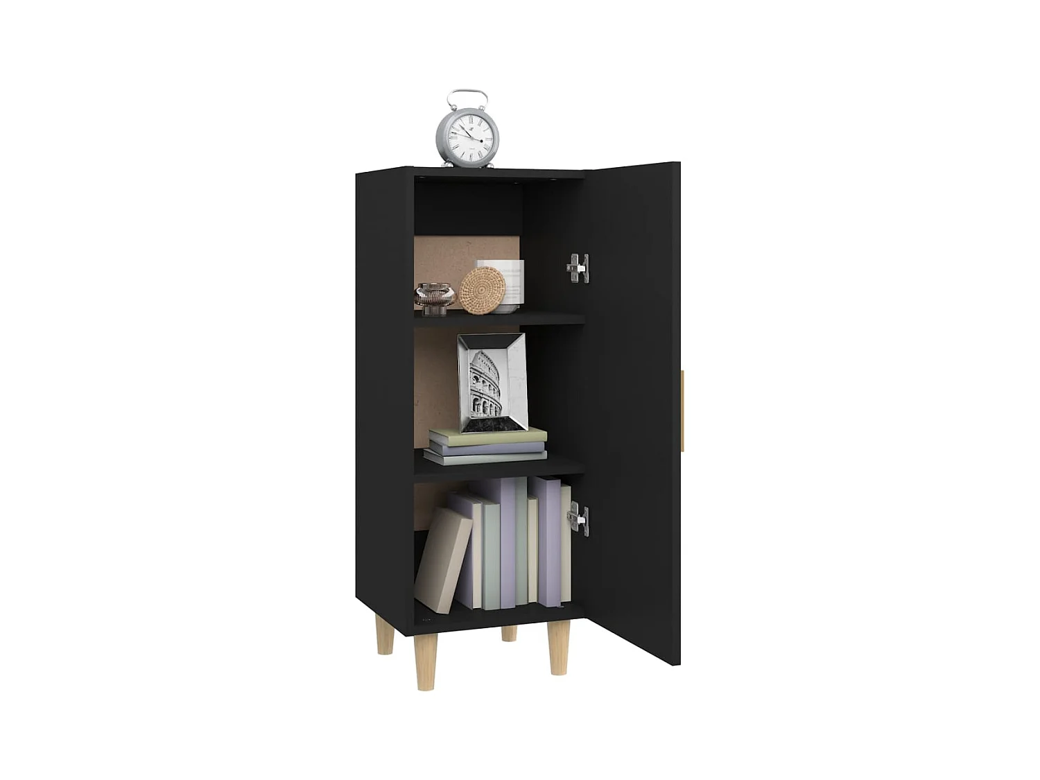 Buffet | Bahut | Meuble de rangement Noir 34,5x34x90 cm Bois d'ingénierie