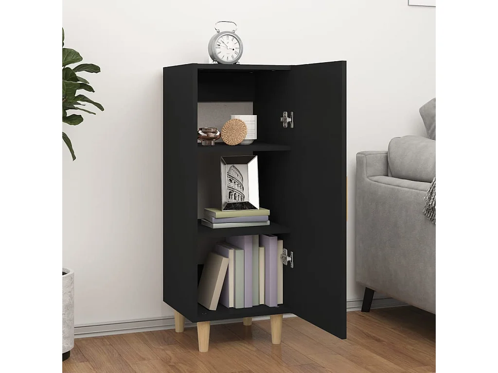 Credenza | Buffet | Armadio Nera 34,5x34x90 cm in Legno Multistrato