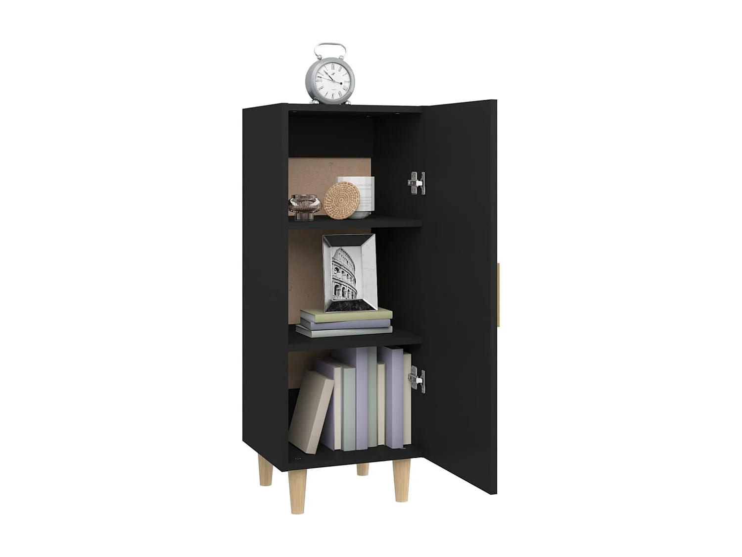 Credenza | Buffet | Armadio Nera 34,5x34x90 cm in Legno Multistrato