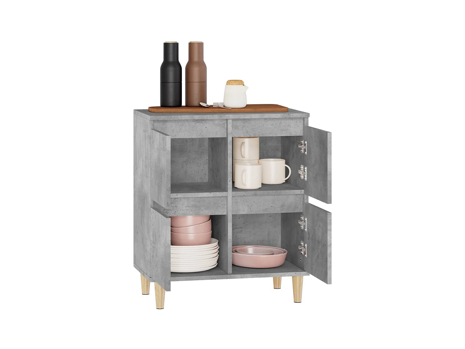 Credenza | Buffet | Armadio Grigio Cemento 60x35x70 cm in Legno Multistrato