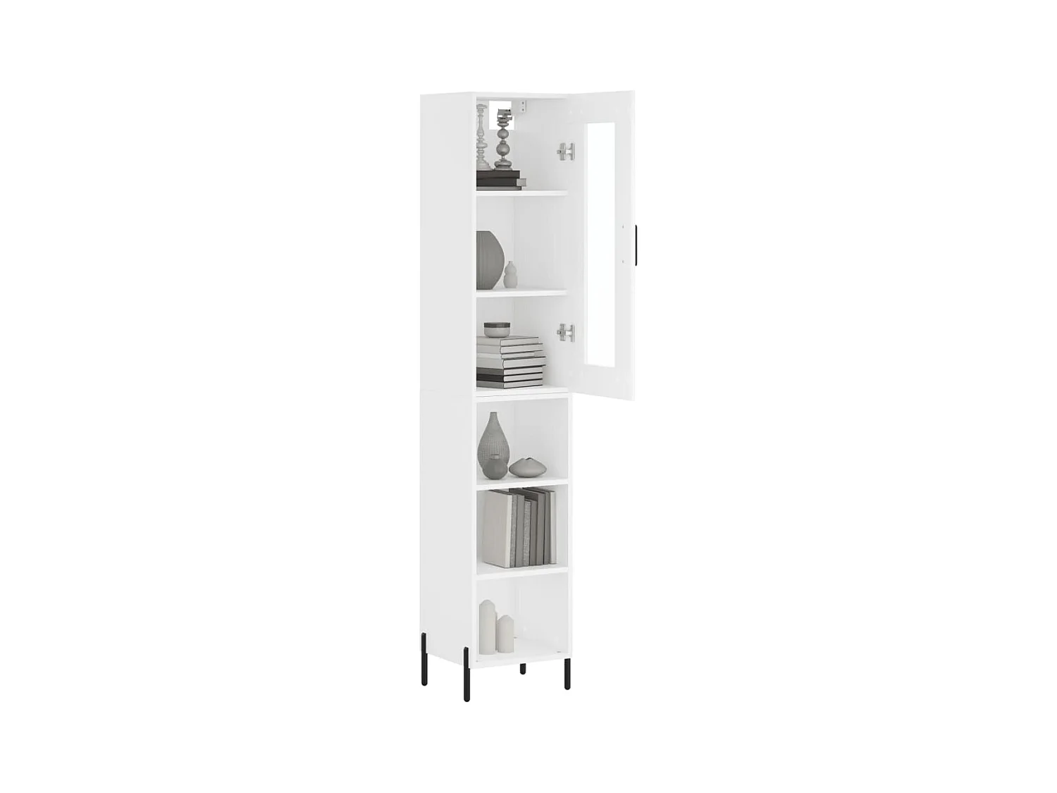 Buffet | Bahut | Meuble de rangement haut Blanc 34,5x34x180 cm Bois d'ingénierie