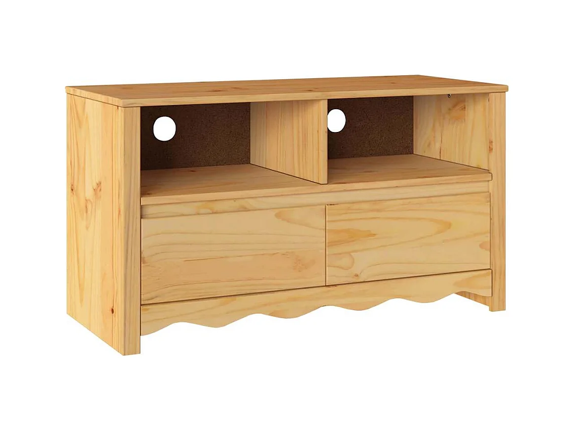 Buffet | Commode à tiroir | Meuble de rangement TV "DRAMMEN" 99x43x55 cm en bois massif de pin