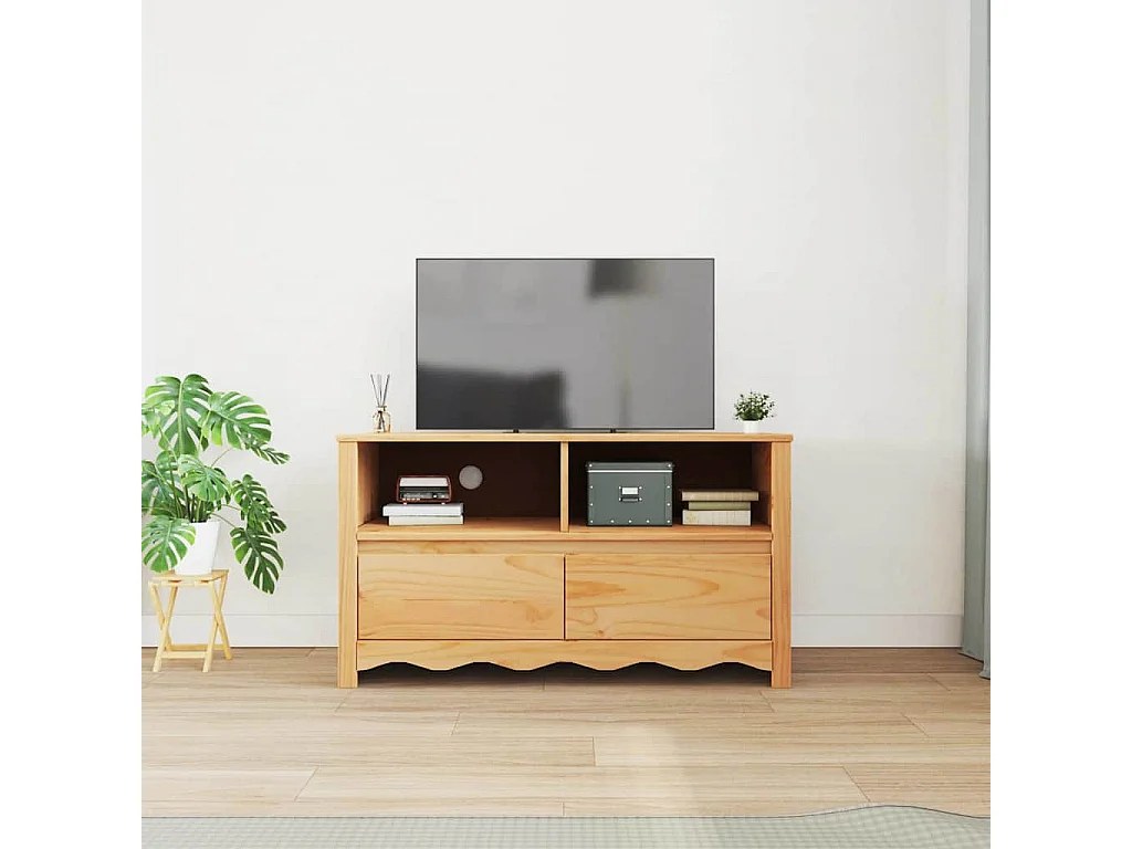Buffet | Commode à tiroir | Meuble de rangement TV "DRAMMEN" 99x43x55 cm en bois massif de pin