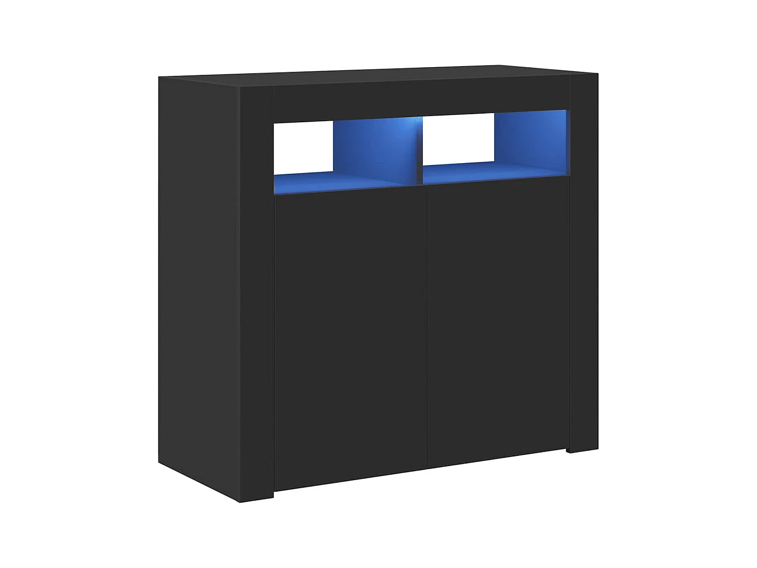 Buffet | Bahut | Meuble de rangement avec lumières LED noir 80x35x75 cm