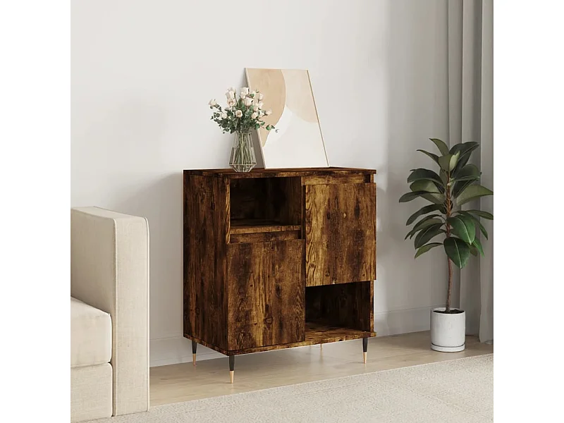 Buffet | Bahut | Meuble de rangement Chêne fumé 60x35x70 cm Bois d'ingénierie