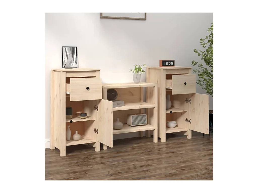 Buffets | Bahuts | Meuble de rangement 2 pcs 40x35x80 cm bois massif de pin