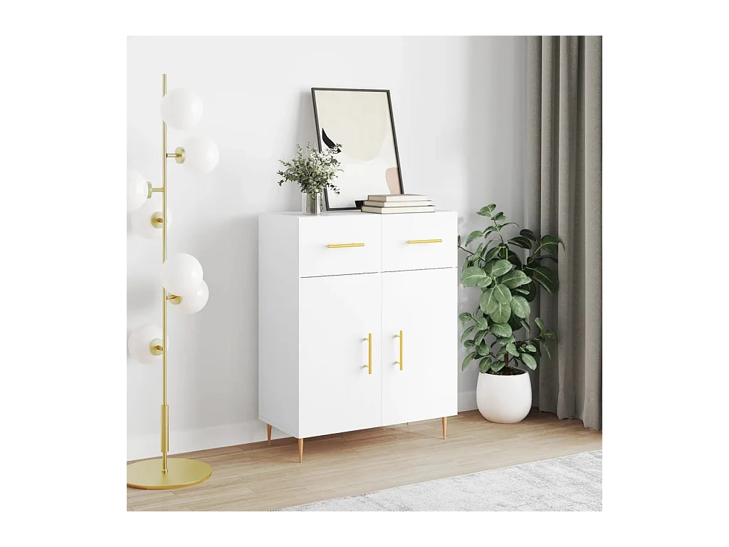 Credenza | Buffet | Armadio Bianca 69,5x34x90 cm in Legno Multistrato