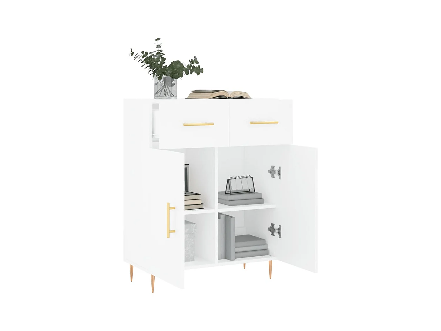 Credenza | Buffet | Armadio Bianca 69,5x34x90 cm in Legno Multistrato