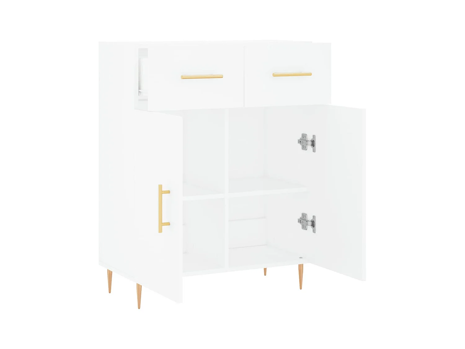 Credenza | Buffet | Armadio Bianca 69,5x34x90 cm in Legno Multistrato