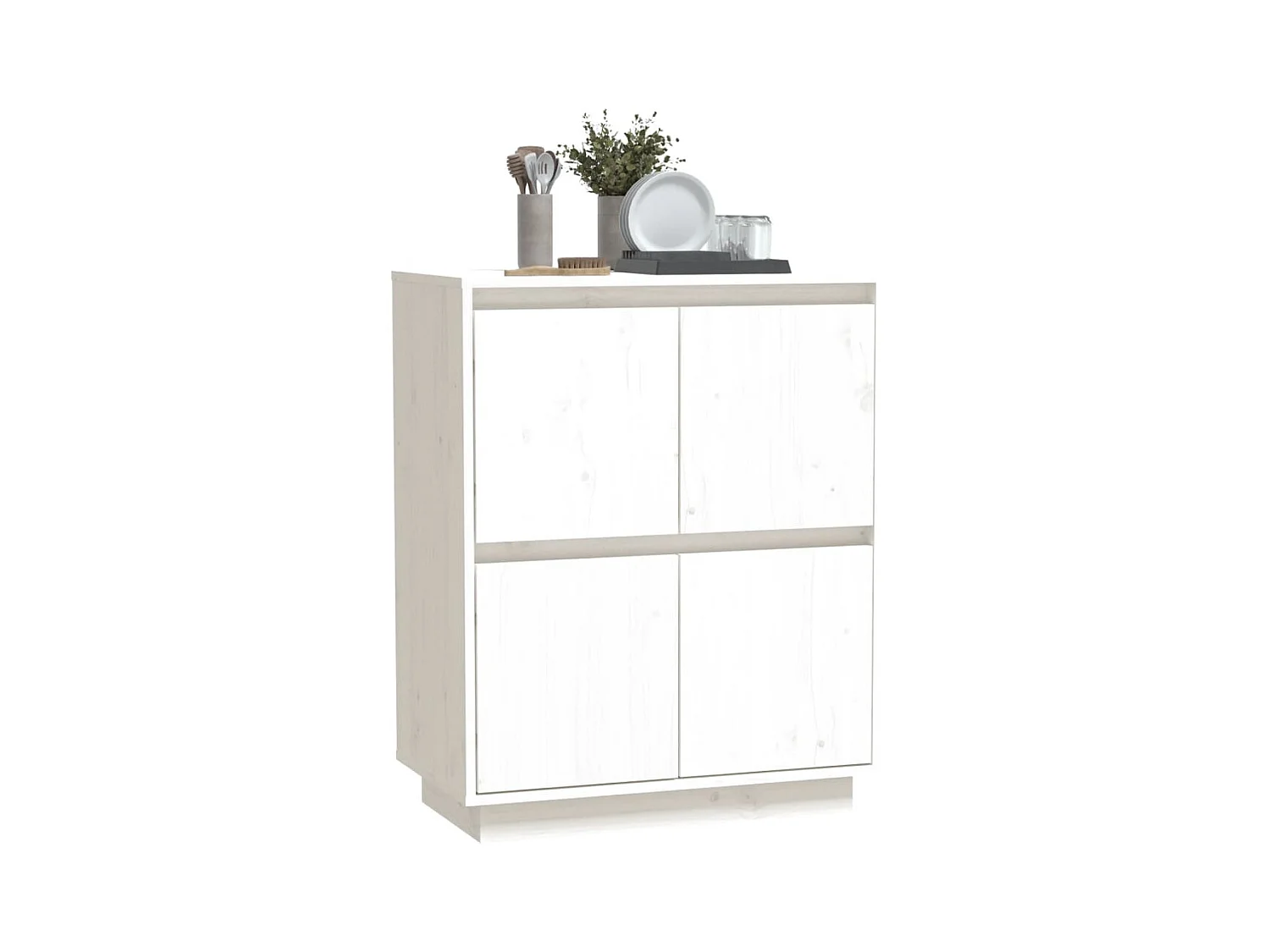 Buffet | Bahut | Meuble de rangement Blanc 60x34x75 cm Bois massif de pin