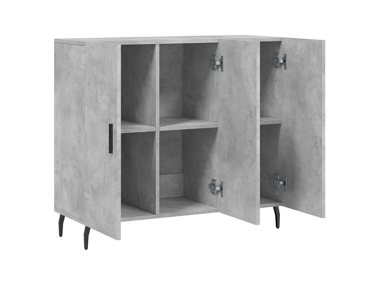 Buffet | Bahut | Meuble de rangement gris béton 90x34x80 cm bois d'ingénierie