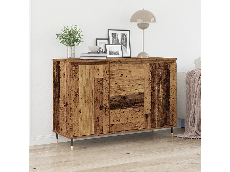 Credenza | Buffet | Armadio con porte e cassetti in legno vecchio 101,5x35x70 cm