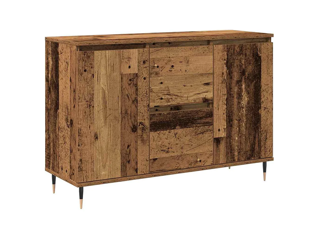Buffet | Bahut | Meuble de rangement avec portes et tiroirs en vieux bois 101,5x35x70 cm