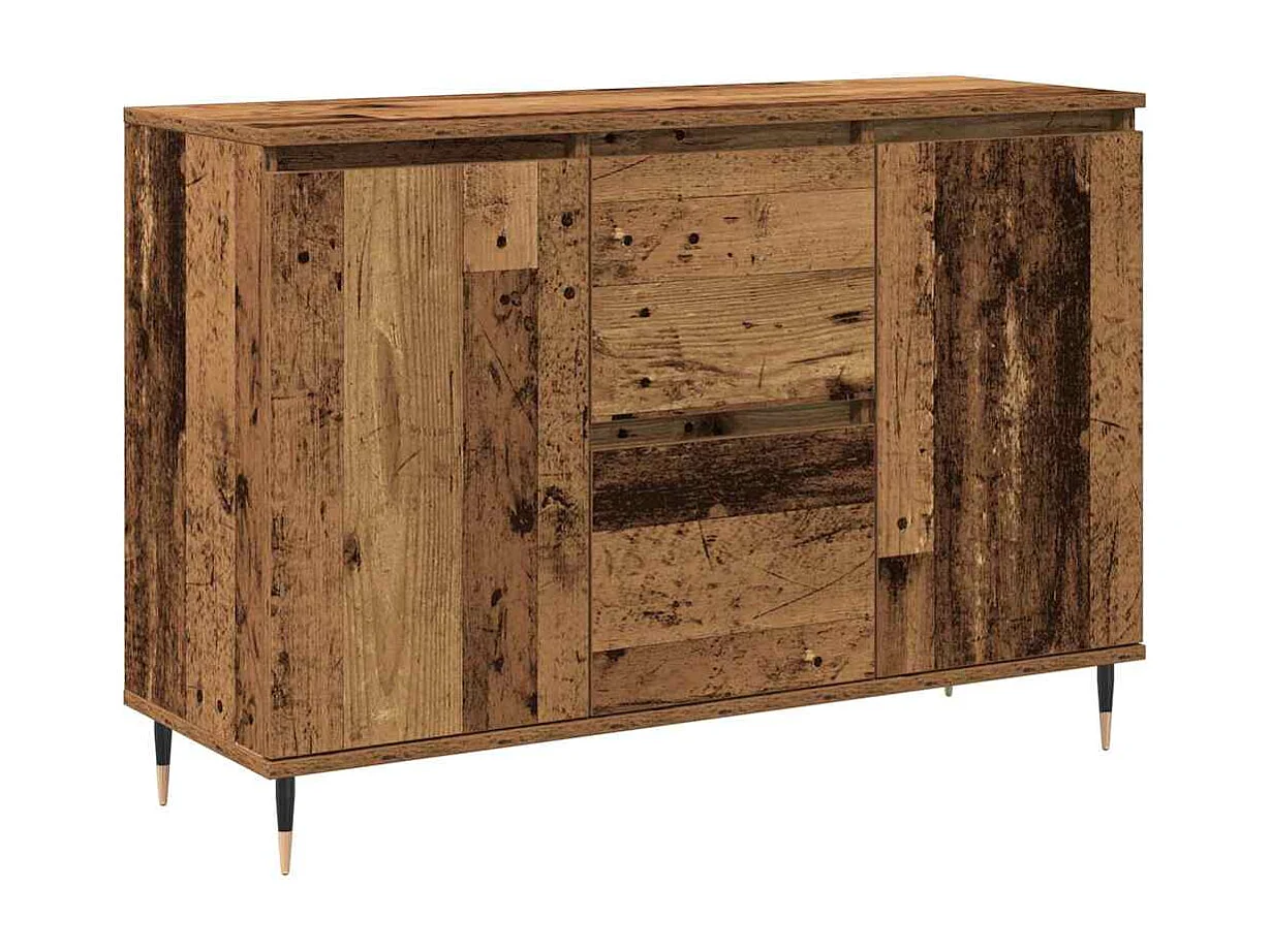Buffet | Bahut | Meuble de rangement avec portes et tiroirs en vieux bois 101,5x35x70 cm