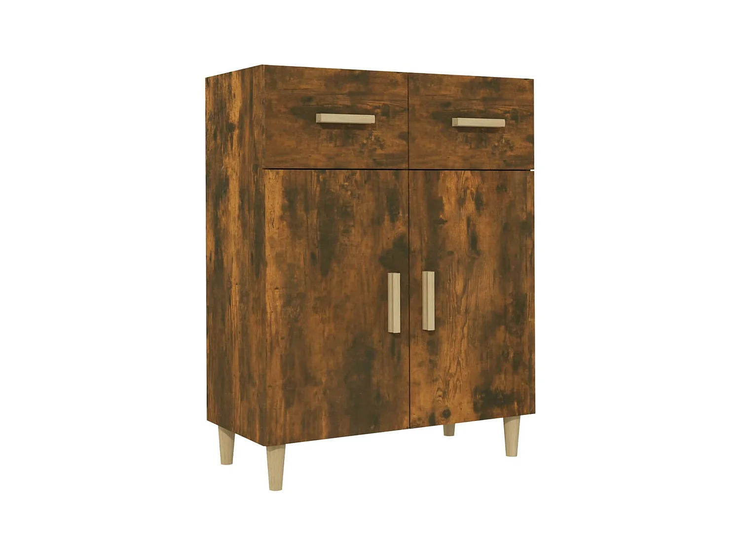 Buffet | Bahut | Meuble de rangement Chêne fumé 69,5x34x89 cm Bois d'ingénierie