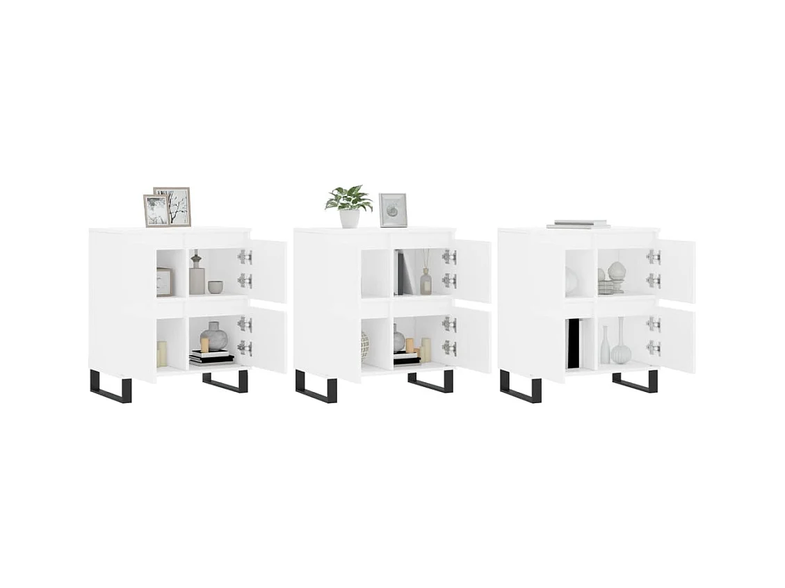 Buffets | Bahuts | Meuble de rangement 3 pcs Blanc Bois d'ingénierie