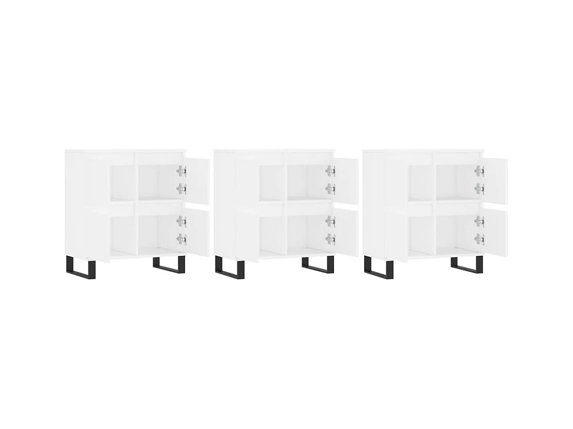 Buffets | Bahuts | Meuble de rangement 3 pcs Blanc Bois d'ingénierie