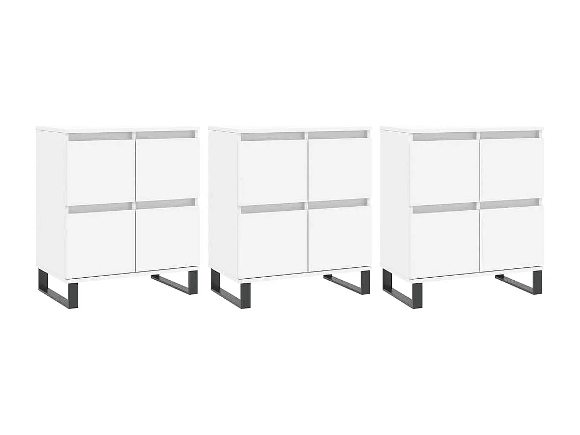 Buffets | Bahuts | Meuble de rangement 3 pcs Blanc Bois d'ingénierie