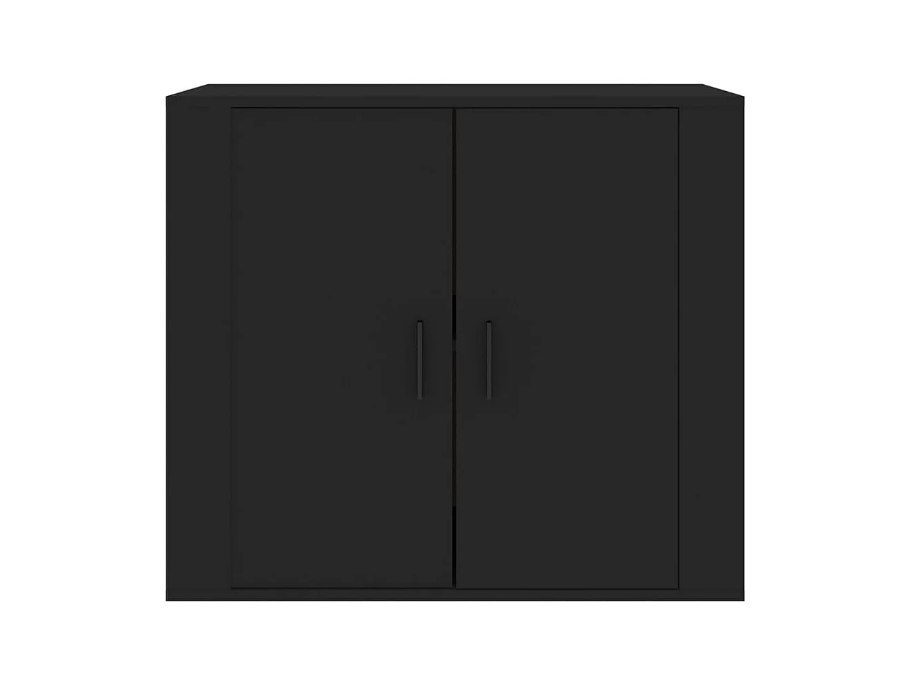 Credenza | Buffet | Armadio Nera 80x33x70 cm in Legno Multistrato