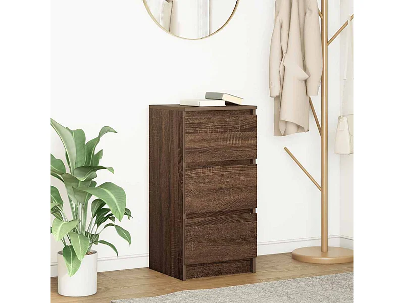 Buffet | Commode à tiroir | Meuble de rangement chêne marron 37,5x35x76 cm bois d'ingénierie