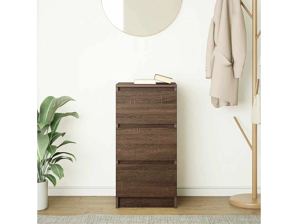 Credenza | Buffet | Armadio Rovere Marrone 37,5x35x76 cm in Legno Multistrato