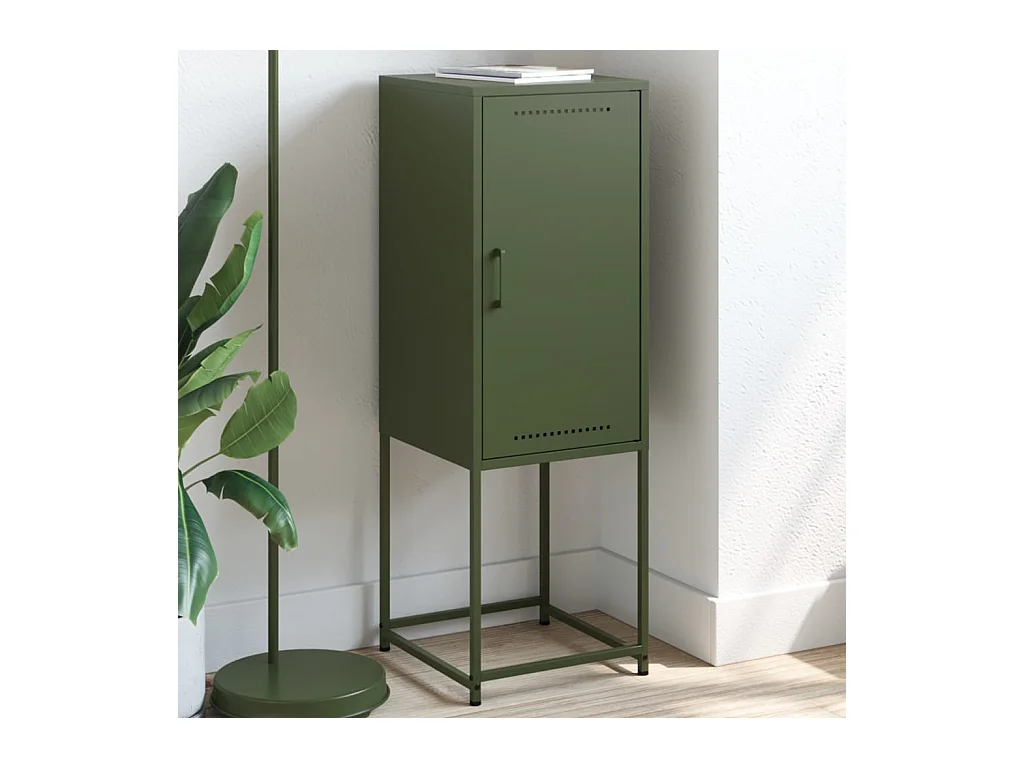 Buffet | Bahut | Meuble de rangement vert olive 36x39x107 cm acier