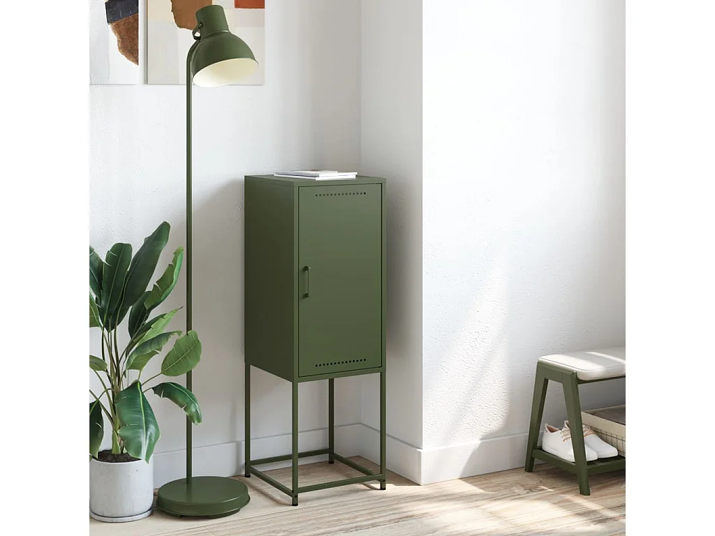 Buffet | Bahut | Meuble de rangement vert olive 36x39x107 cm acier