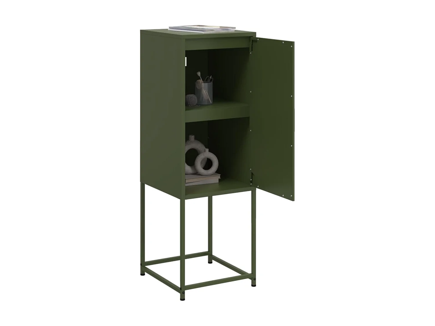 Buffet | Bahut | Meuble de rangement vert olive 36x39x107 cm acier
