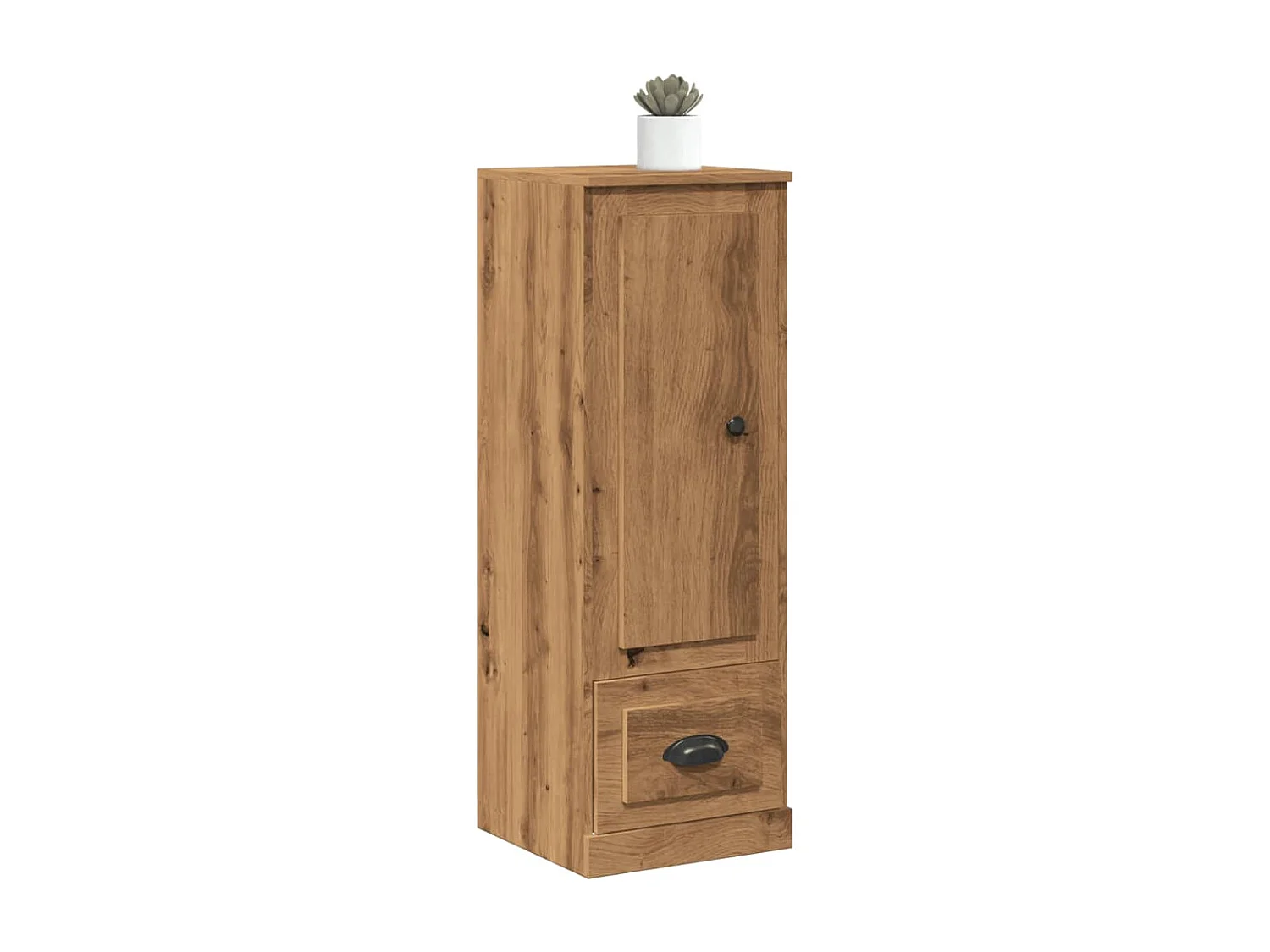 Buffet | Bahut | Meuble de rangement haut chêne artisanal 36x35,5x103,5 cm bois d'ingénierie