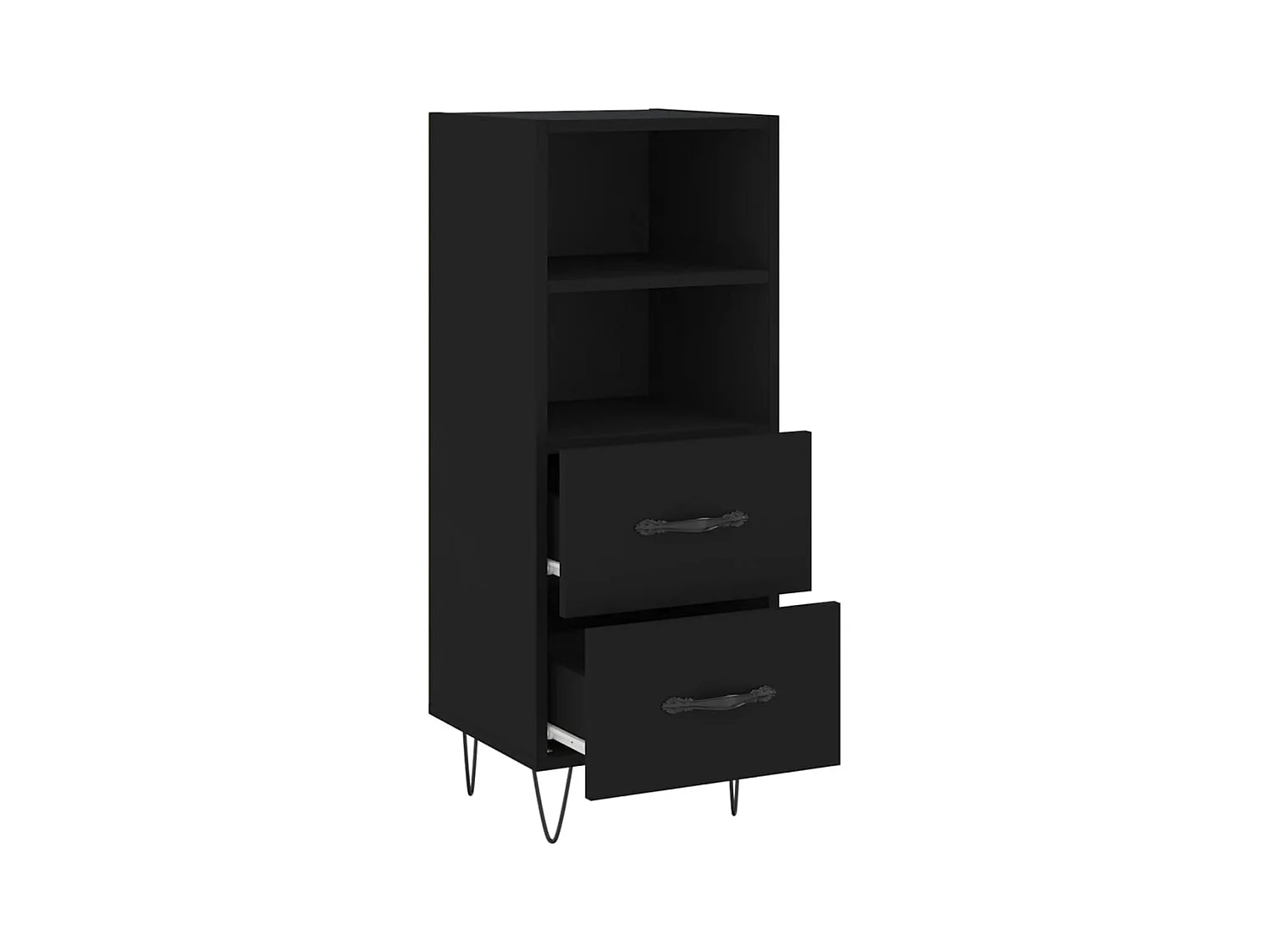 Buffet | Bahut | Meuble de rangement Noir 34,5x34x90 cm Bois d'ingénierie